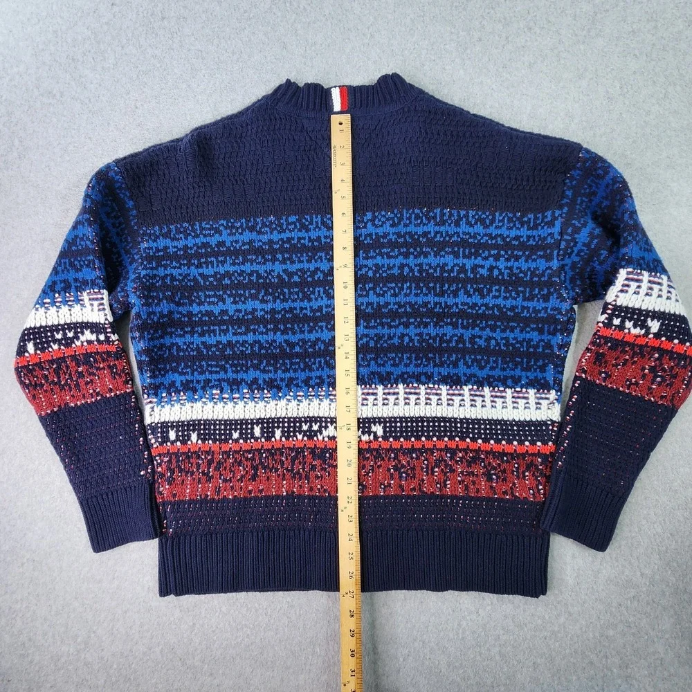 Tommy Hilfiger Ombre Textured Cardigan‎ Varsity Sweater Mens XL Multicolor Heavy